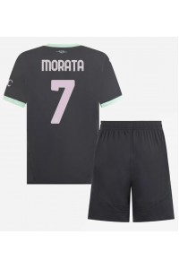 AC Milan Alvaro Morata #7 Babytruitje 3e tenue Kind 2024-25 Korte Mouw (+ Korte broeken)